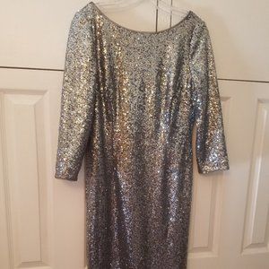 Sparkly Silver Cocktail Party Dress